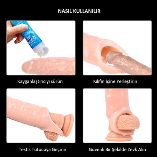 7 cm Dolgulu Realistik Zenci Penis Kılıfı