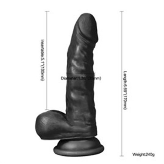 17 cm Belden Bağlamalı Realistik Dildo Zenci Penis Set