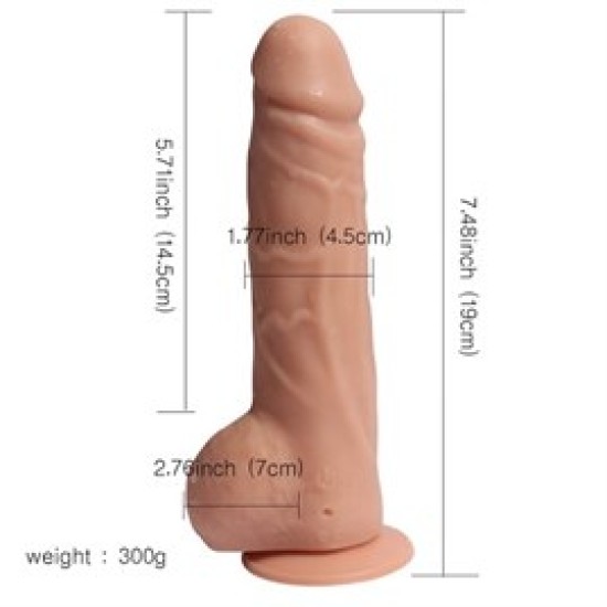 19 cm Uzaktan Kumandalı Titreşimli Realistik Penis - Big Detective