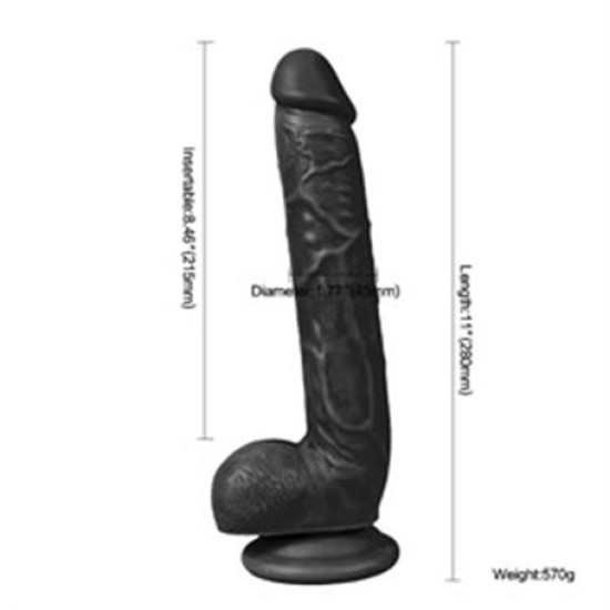 28 cm Belden Bağlamalı Realistik Dildo Zenci Penis Set