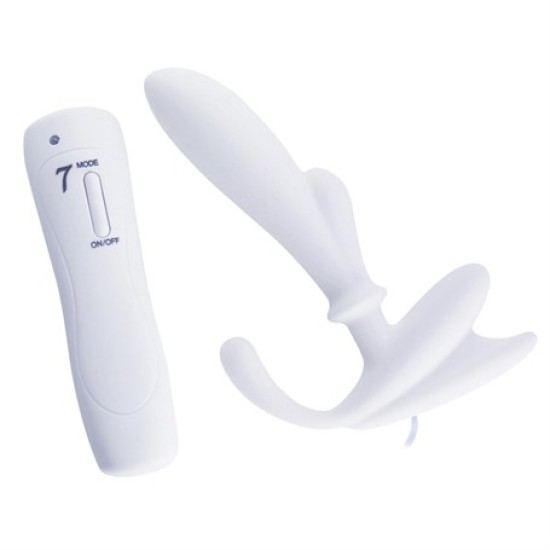 Anal & Prostat Stimulator 7 Farklı Titreşimli Anal Plug P-Spot Vibratör Beyaz