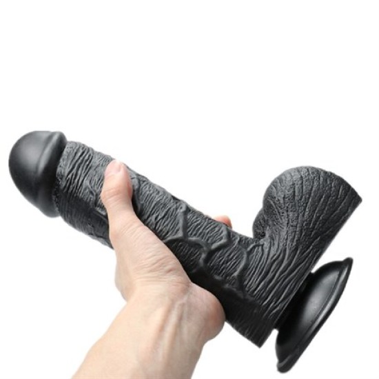 Belden Bağlamalı 24 cm Dev Boy Realistik Vantuzlu Zenci Dildo Penis