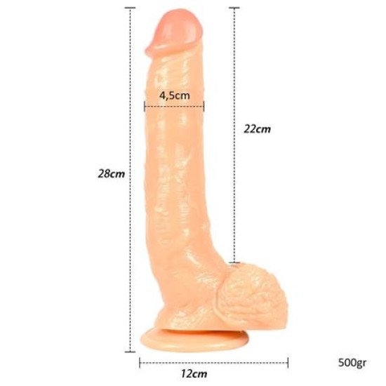 Belden Bağlamalı 25 cm Realistik Vantuzlu Dildo Penis