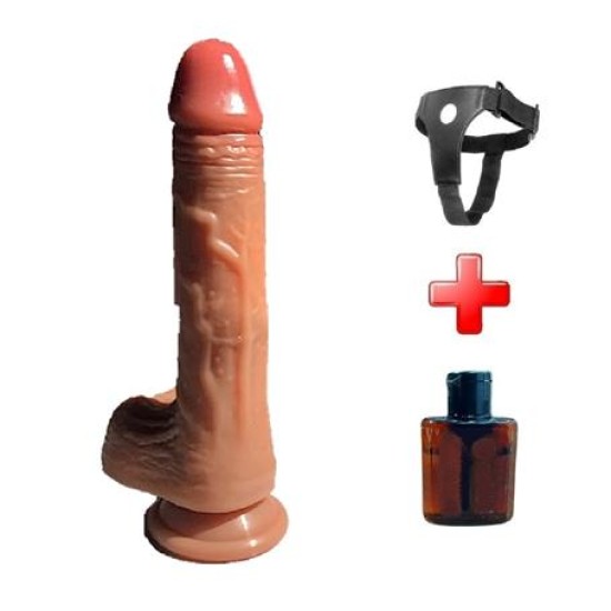 Belden Bağlamalı USB Şarjlı 22 cm Isıtmalı İleri Geri Hareketli Çift Katmanlı Uzaktan Kumandalı Penis