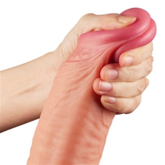 Belden Bağlamalı Yeni Nesil Çift Katmanlı 30,5 cm Realistik Dev Dildo Penis