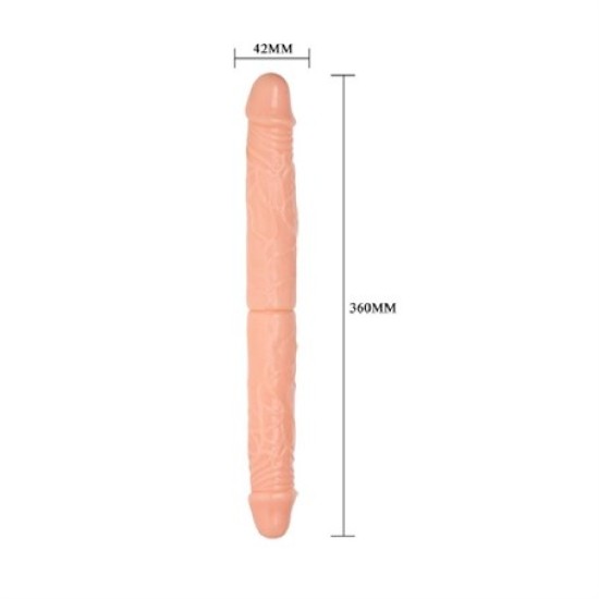 Double Dong Çift Taraflı İki Yönlü Esnek Dildo Kıkırdaklı Penis 36 Cm