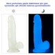 Gece Parlayan Fosforlu Belden Bağlamalı 19 cm Realistik Vantuzlu Şeffaf Dildo Penis