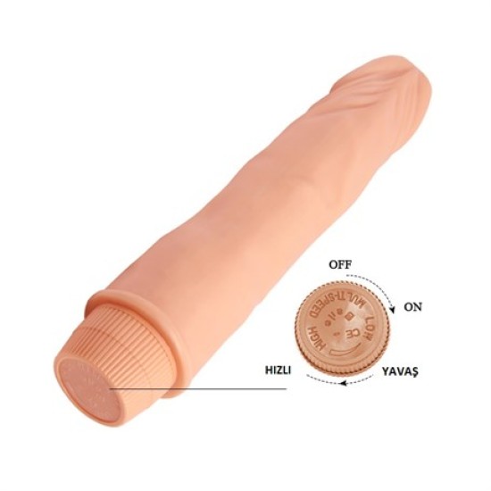 Güçlü Titreşimli 21,5 cm Realistik Vibratör Gerçekci Penis Dildo