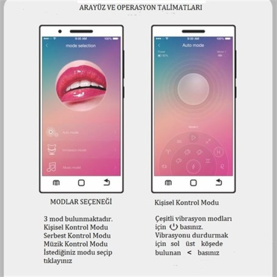 Telefondan Kumandalı 10 Fonksiyonlu Masaj Vibratörü Zevk Yumurtası