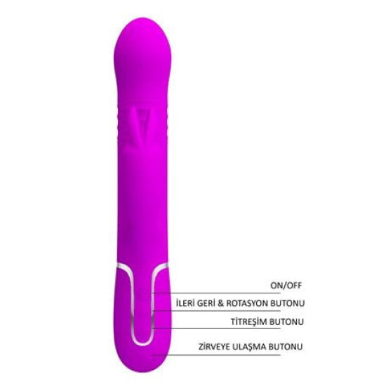 USB Manyetik Şarjlı 7 Titreşim 4 İleri Geri & 4 Rotasyon Fonksiyonlu Teknolojik G-Spot Vajinal Vibratör