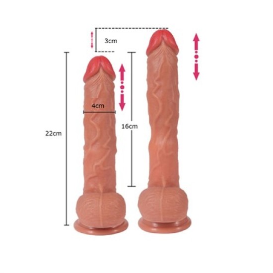 USB Şarjlı 22 cm Belden Bağlamalı İleri Geri Hareketli Gerçekçi Silikon Vantuzlu Penis