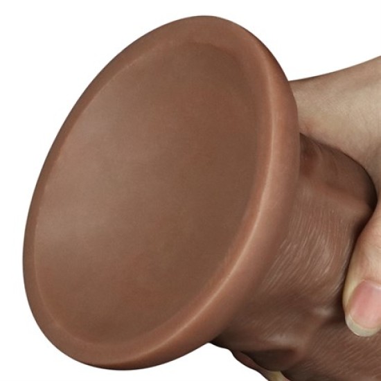 Yeni Nesil Çift Katmanlı 10 Titreşim Fonksiyonlu 26,6 cm Realistik Kalın Dildo Melez Penis