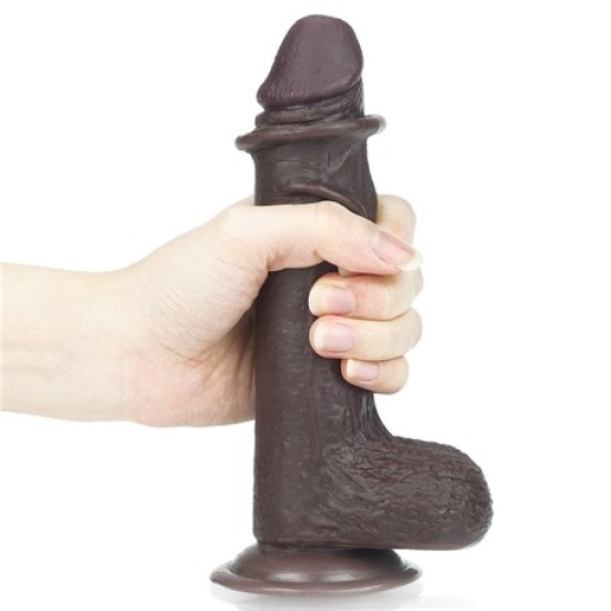 Yeni Nesil Çift Katmanlı 17,5 cm Realistik Zenci Dildo Penis