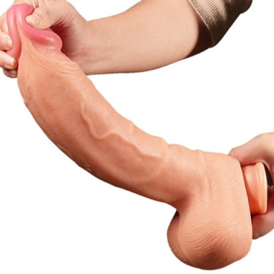 Yeni Nesil Çift Katmanlı 30,5 cm Realistik Dev Dildo Penis