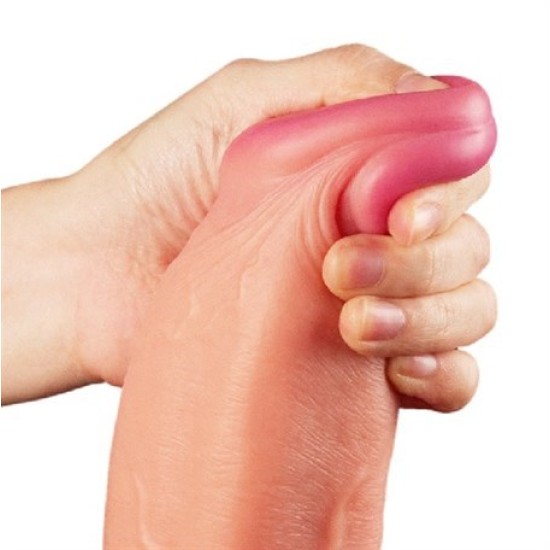 30,5 cm Belden Bağlamalı Yeni Nesil Çift Katmanlı Realistik Dev Dildo Penis